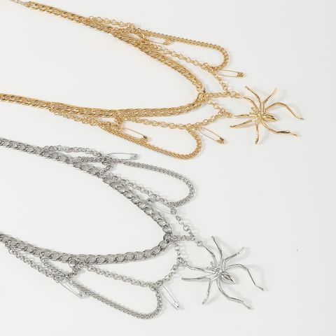 Großhandel Schmuck Gotisch Vintage-Stil Übertrieben Spinne Legierung Eisen Kette Halskette
