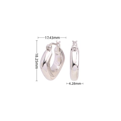 1 Piece Simple Style Geometric Plating Sterling Silver Earrings
