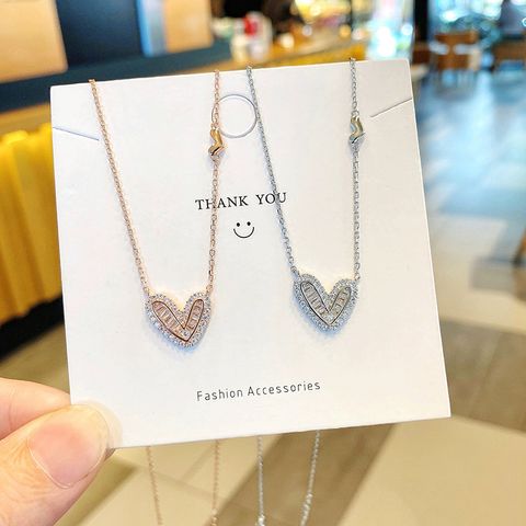 Romantic Heart Necklace Female 925 Loving Heart In Sterling Silver Clavicle Chain Dopamine Light Luxury Minority Gift For Girlfriend Qixi