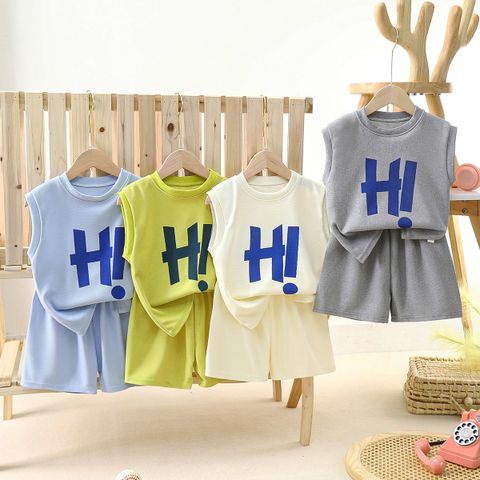 Casual Cute Letter Polyester Boys Clothing Sets