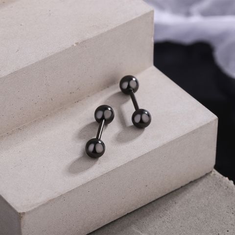 1 Pair Simple Style Solid Color Pleated Sterling Silver Ear Studs