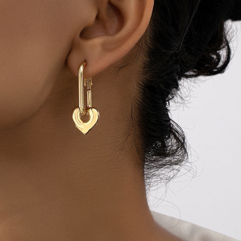 Wholesale Jewelry Modern Style Heart Shape Alloy Plating Earrings