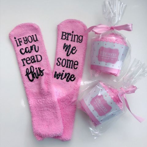 Unisex Casual Letter Polyester Crew Socks A Pair