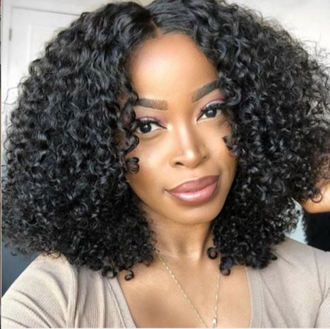 Women's African Style Holiday Party High Temperature Wire Centre Parting Curls Wigs