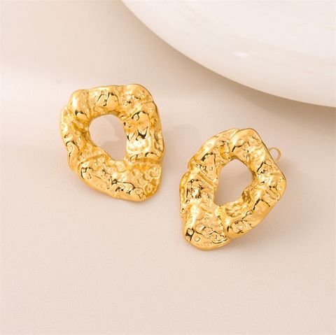 1 Pair Retro Simple Style Irregular Geometric Plating 201 Stainless Steel 18K Gold Plated Ear Studs