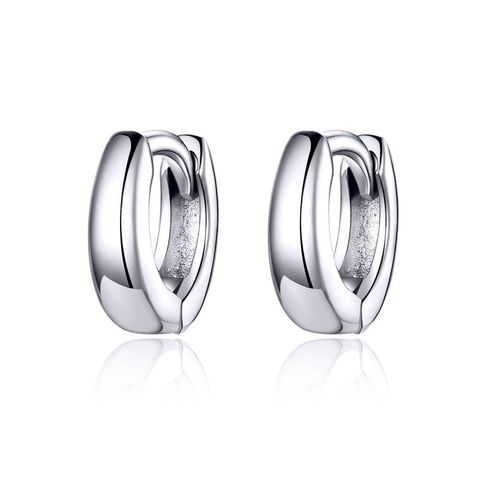 1 Pair Casual Commute Circle Sterling Silver Earrings