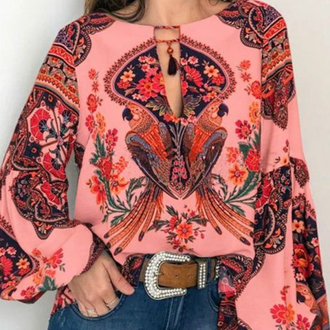 Women's Blouse Long Sleeve Blouses Printing Casual Printing