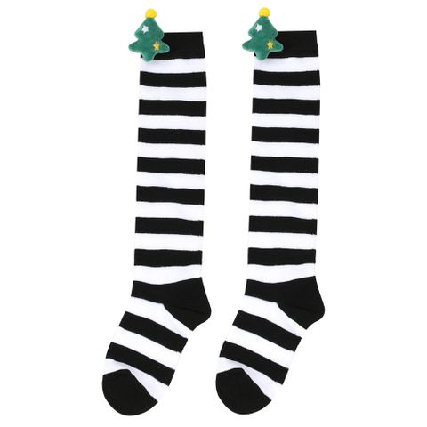 Kid's Christmas Stripe Polyester Over The Knee Socks A Pair