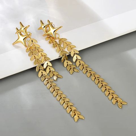 Wholesale Jewelry Simple Style Classic Style Solid Color Alloy Chain Drop Earrings