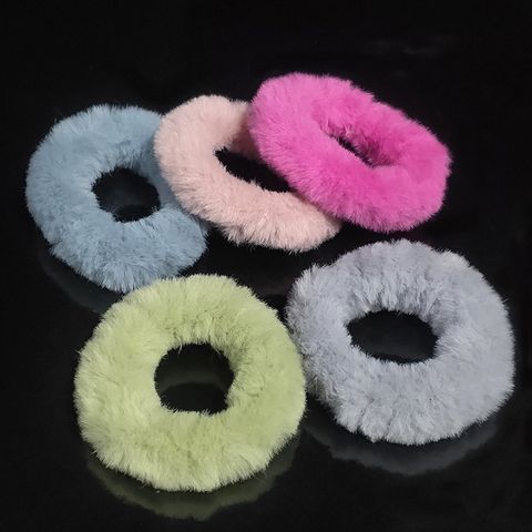 New Candy Color Plush Seamless Hair Ring Online Influencer Head String Simple Rubber Band Autumn And Winter High Elasticity Large Intestine Ring Hair Accessories