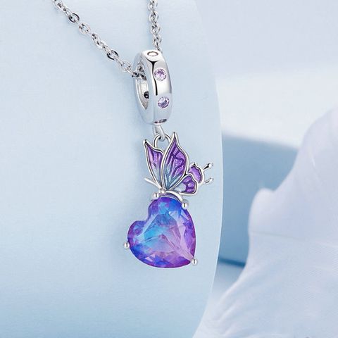 Casual Butterfly Sterling Silver Inlay Zircon Jewelry Accessories