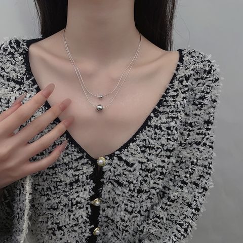 Women's Korean-style Simple Double-layer Necklace Snake Bone S925 Sterling Silver Fashion Korean-style Hot Sale Trendy Clavicle Chain