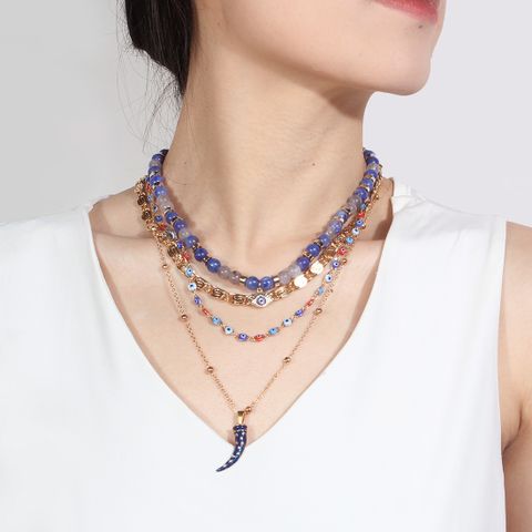 Simple Graceful Bohemian Horn Pendant Fashion Popular Necklace For Women