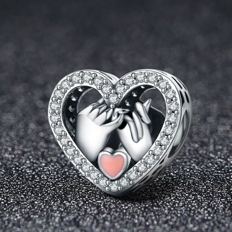 Casual Heart Shape Sterling Silver Inlay Zircon Jewelry Accessories
