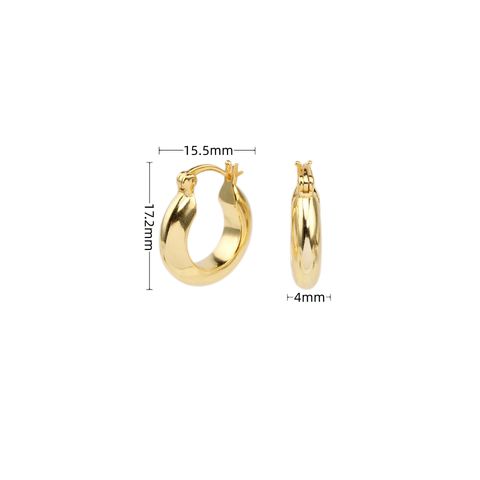 1 Pair Simple Style Round Plating Sterling Silver White Gold Plated Gold Plated Earrings
