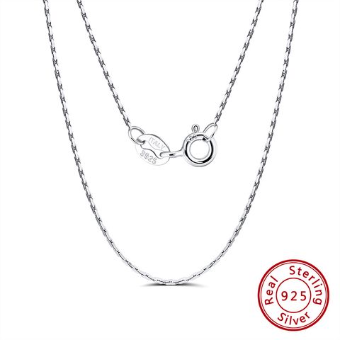 Simple Style Classic Style Geometric Sterling Silver White Gold Plated Rhodium Plated Silver Plated Necklace In Bulk