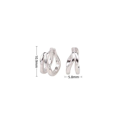 1 Pair Simple Style Irregular Plating Sterling Silver Ear Studs