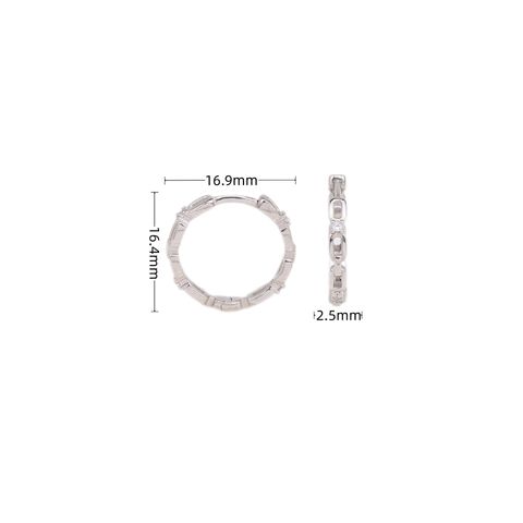 1 Pair Simple Style Solid Color Plating Inlay Sterling Silver Zircon Hoop Earrings