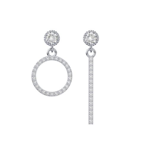 1 Piece Simple Style Korean Style Circle Plating Inlay Sterling Silver Zircon 14k Gold Plated White Gold Plated Silver Plated Earrings