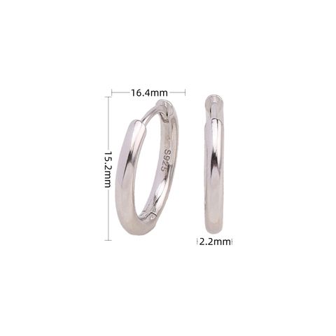 1 Pair Simple Style Solid Color Plating Sterling Silver Earrings