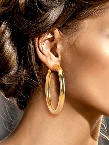 Wholesale Jewelry Ig Style Circle Alloy Hoop Earrings