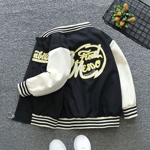 Casual Simple Style Letter Cotton Blend Boys Outerwear