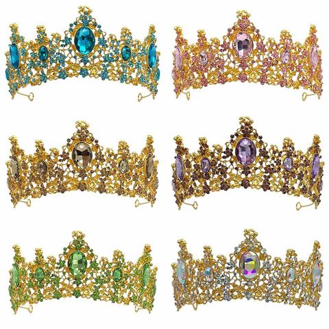 Glam Luxurious Lady Crown Alloy Plating Inlay Zircon Crown