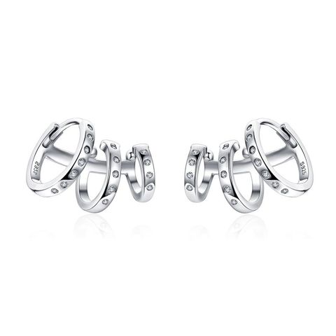 1 Pair Simple Style Cross Sterling Silver Drop Earrings