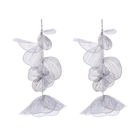 1 Pair Elegant Flower Petal Plating Alloy Gold Plated Silver Plated Drop Earrings