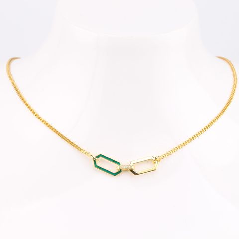 Sweet Color Block Sterling Silver 18k Gold Plated Necklace In Bulk