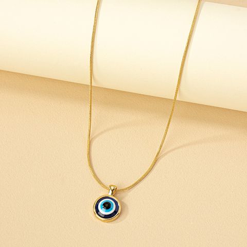 Retro Exaggerated Eye Alloy Plating Gold Plated Women's Pendant Necklace
