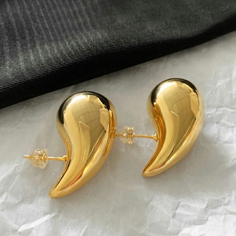 1 Pair Retro Geometric Plating Copper 24k Gold Plated Ear Studs