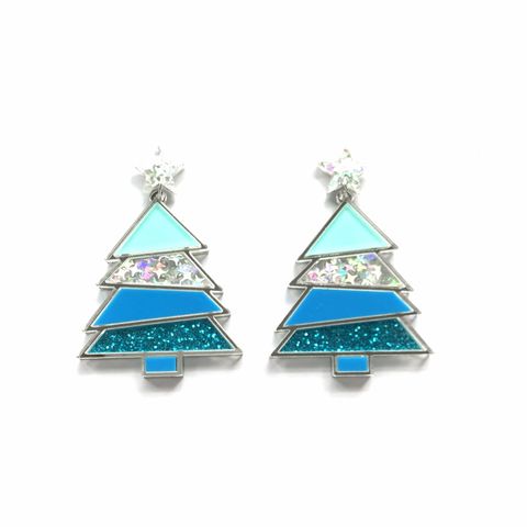 1 Pair Ig Style Christmas Tree Sequins Arylic Drop Earrings