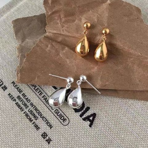 Wholesale Jewelry Modern Style Water Droplets Metal Plating Drop Earrings