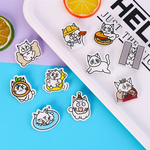 Ins Style Cute Cartoon Acrylic Kitten Brooch Badge Wholesale Clothes And Bags Pendant Patch Jewelry Pin