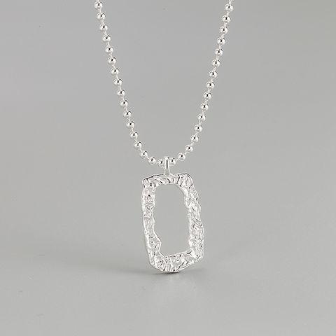 Simple Style Solid Color Sterling Silver Pendant Necklace In Bulk