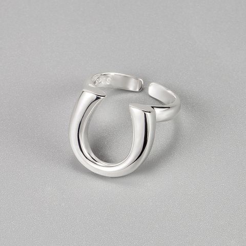 Simple Style U Shape Sterling Silver Gold Plated Rings In Bulk