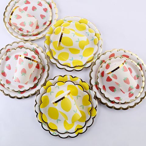 Pastoral Fruit Paper Birthday Drinking Straw Decorative Props Tableware
