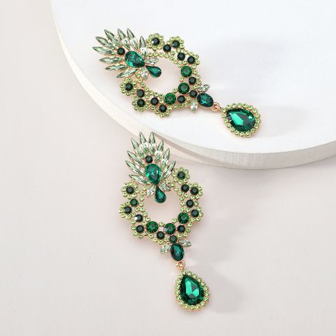 1 Pair Simple Style Flower Rhinestone Inlay Artificial Gemstones Women's Earrings