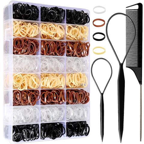 Simple Style Round Solid Color Rubber Hair Combs Hair Tie