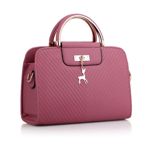 Women's Large Pu Leather Solid Color Elegant Zipper Handbag