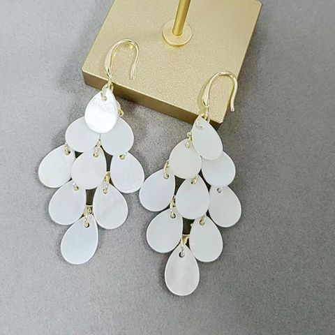 Wholesale Jewelry Lady Water Droplets Shell Drop Earrings