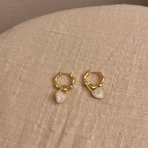 1 Pair Sweet Heart Shape Plating Copper Earrings