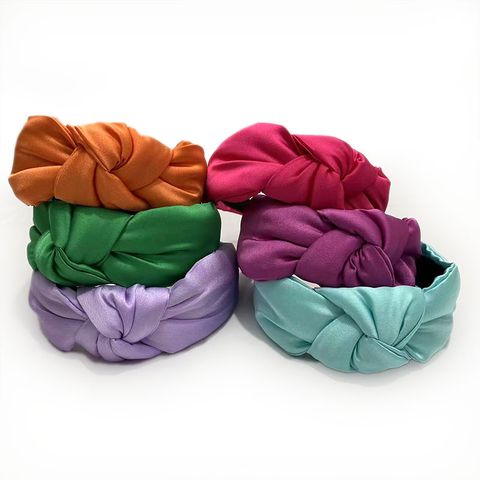 Elegant Retro Solid Color Satin Hair Band