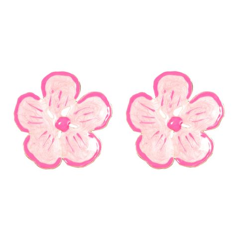 1 Pair Sweet Flower Enamel Alloy Ear Studs