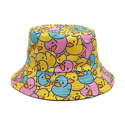 Unisex Cute Duck Wide Eaves Bucket Hat