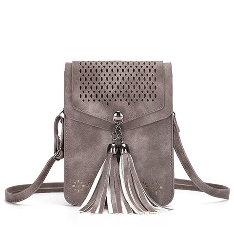 Women's Small Pu Leather Solid Color Vintage Style Classic Style Square Magnetic Buckle Saddle Bag
