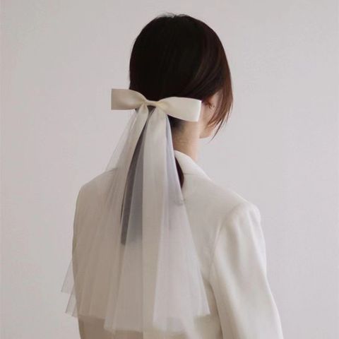 Women's Simple Style Bow Knot Gauze Birdcage Veils