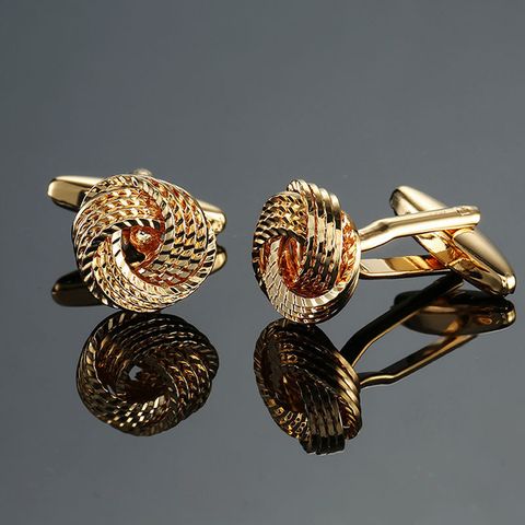 Simple Style Solid Color Copper Plating Unisex Cufflinks 1 Pair
