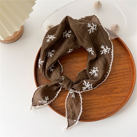 Women's Sweet Flower Knit Silk Scarf